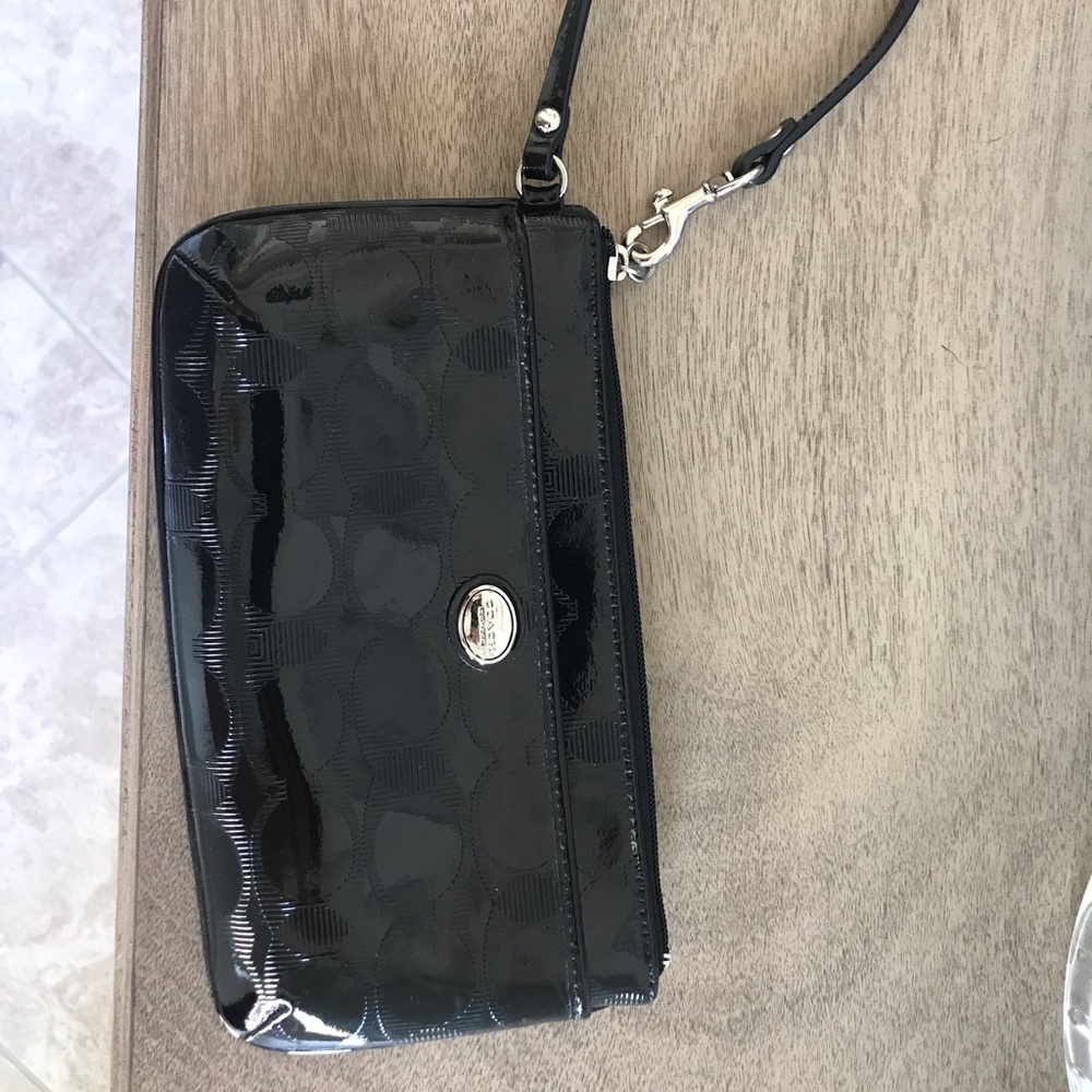 Leather Coach Wristlet